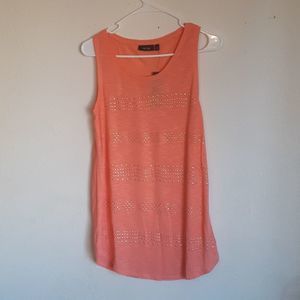 NWT APT.9 EMBELLISHED tank size small color coral